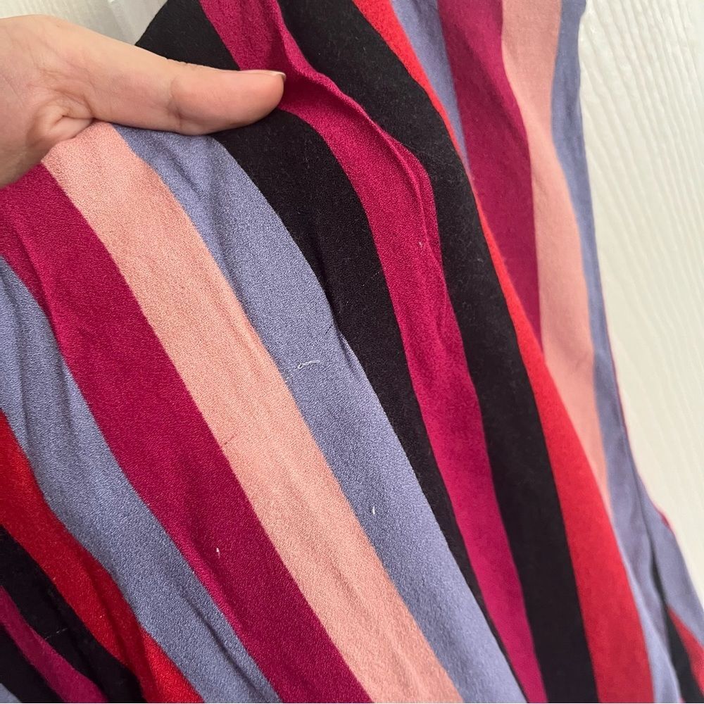 Reformation Multi-Stripe Mini Dress in Red, Pink, Lavender, Black - Picture 7 of 8